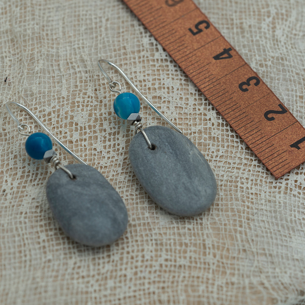 grey pebble earrings