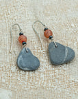 Grey sea pebble earrings