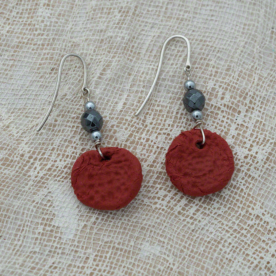 red clay earrings