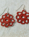 Handmade flower crochet earrings