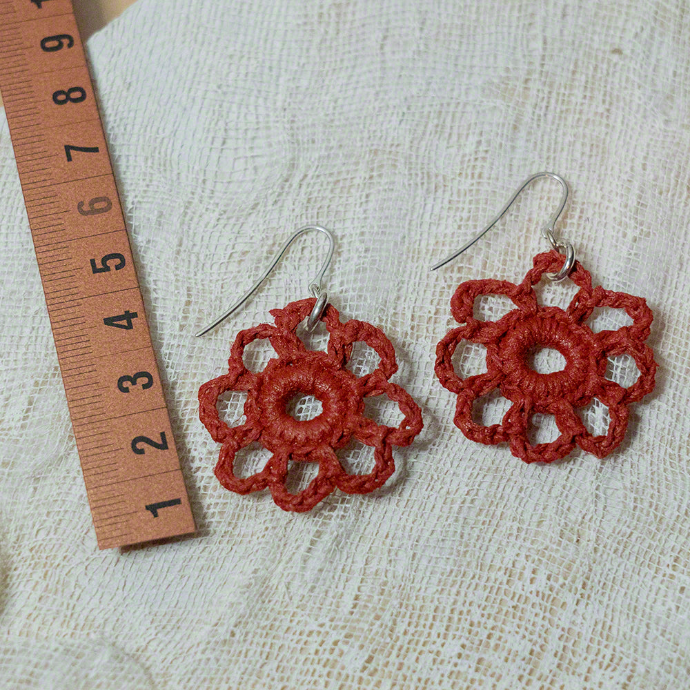 Handmade flower crochet earrings