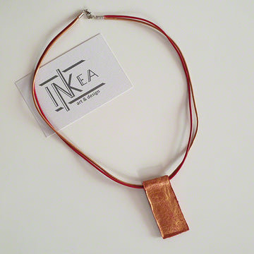 handmade red gold clay pendant