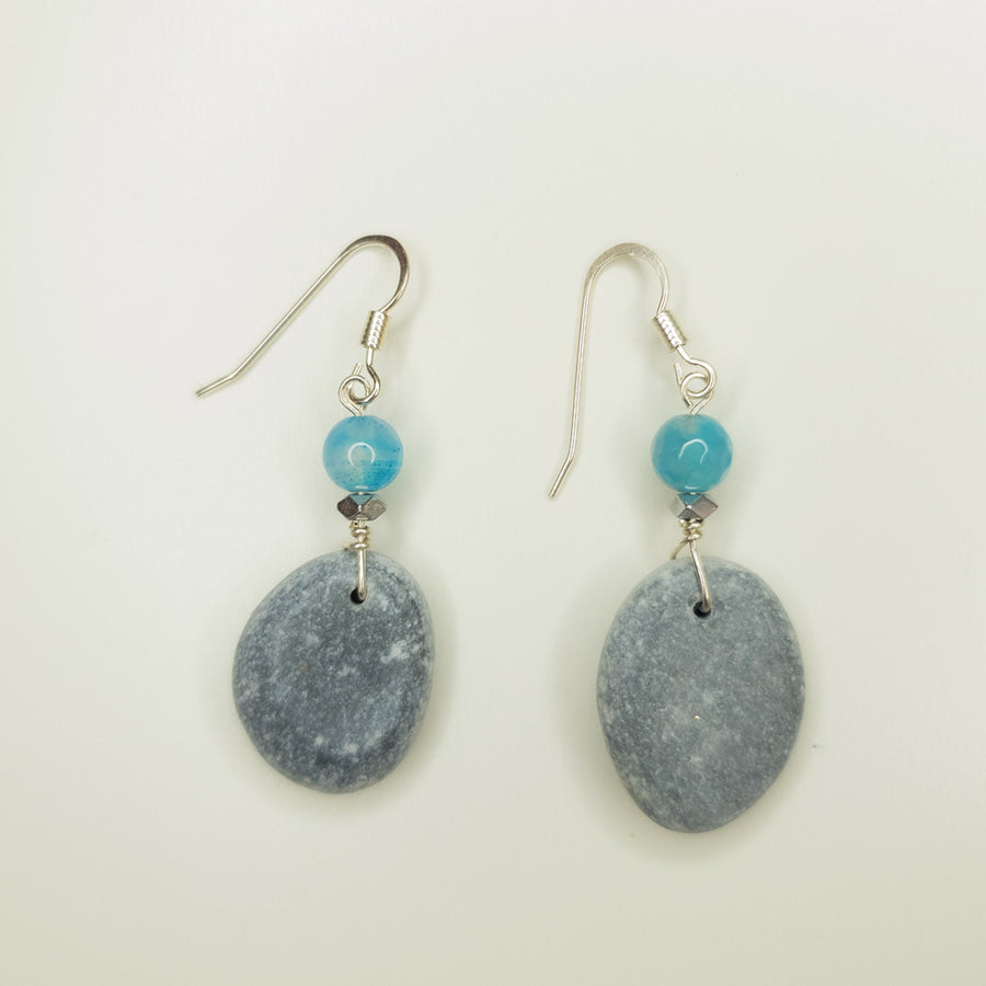 sea pebble earrings silver 925