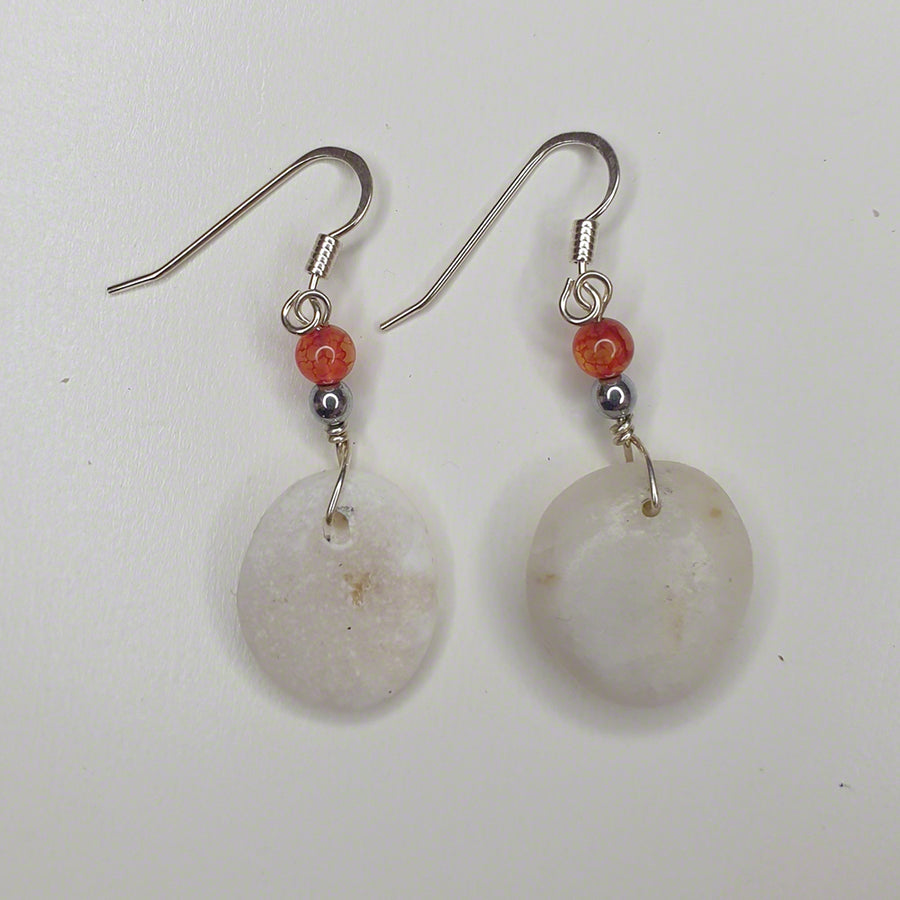 pebble earrings silver 925 agate