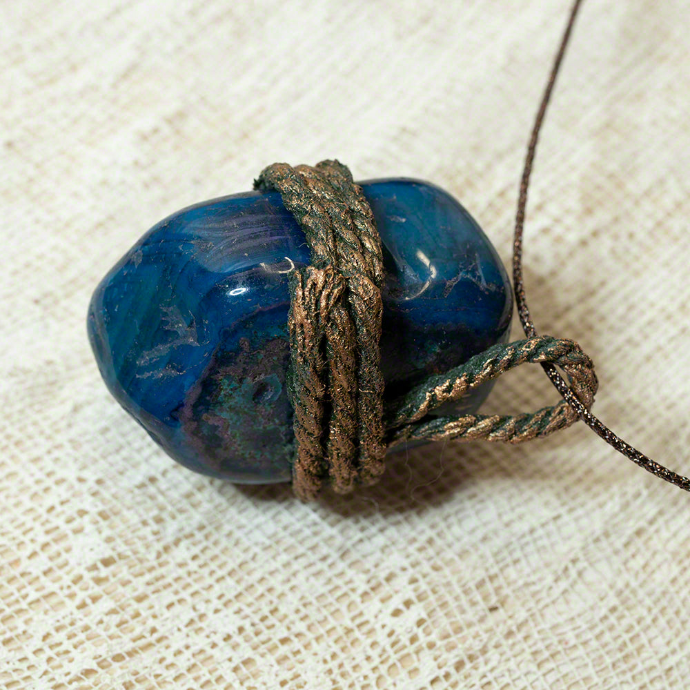 blue agate pendant