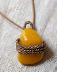 yellow agate pendant