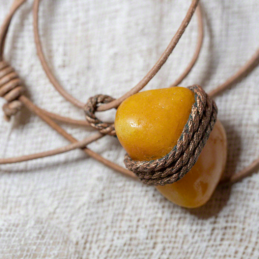 yellow agate pendant