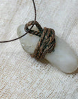 White translucent agate pendant