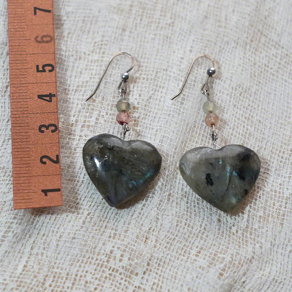 natural stone heart earrings