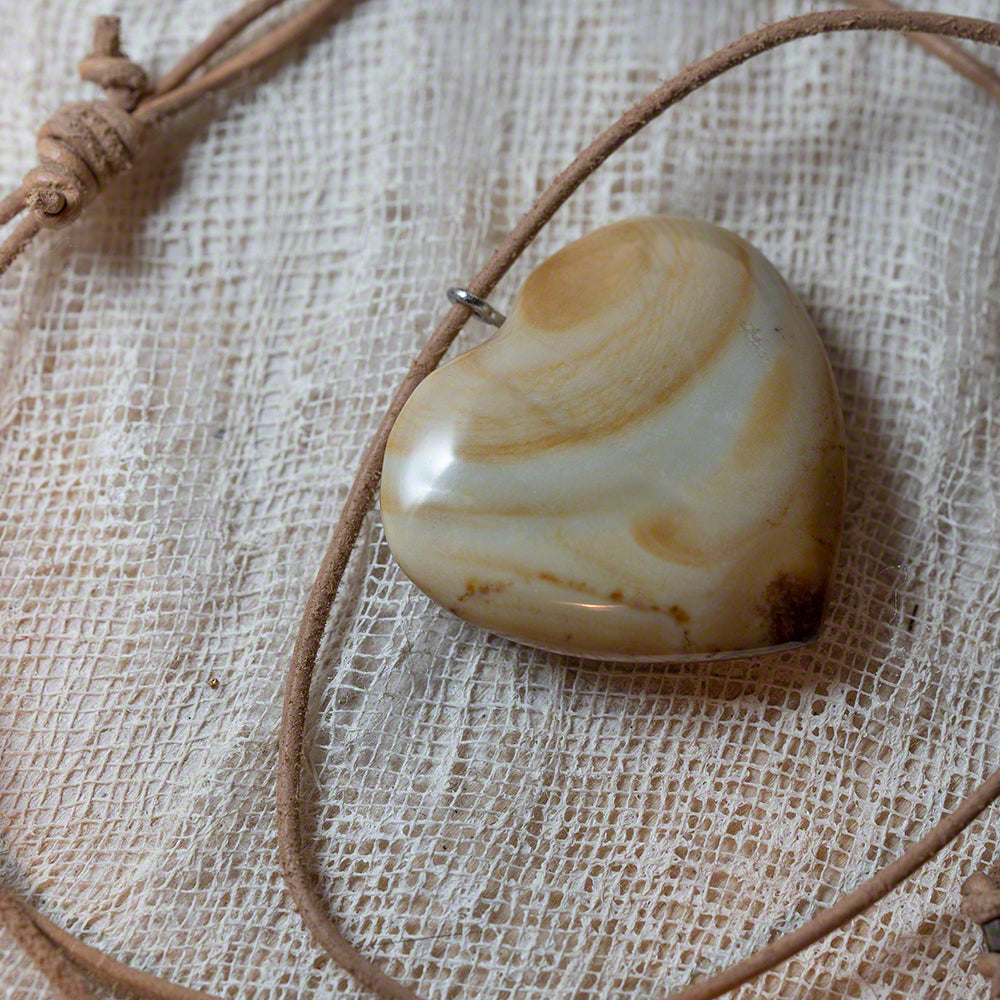 natural stone heart pendant