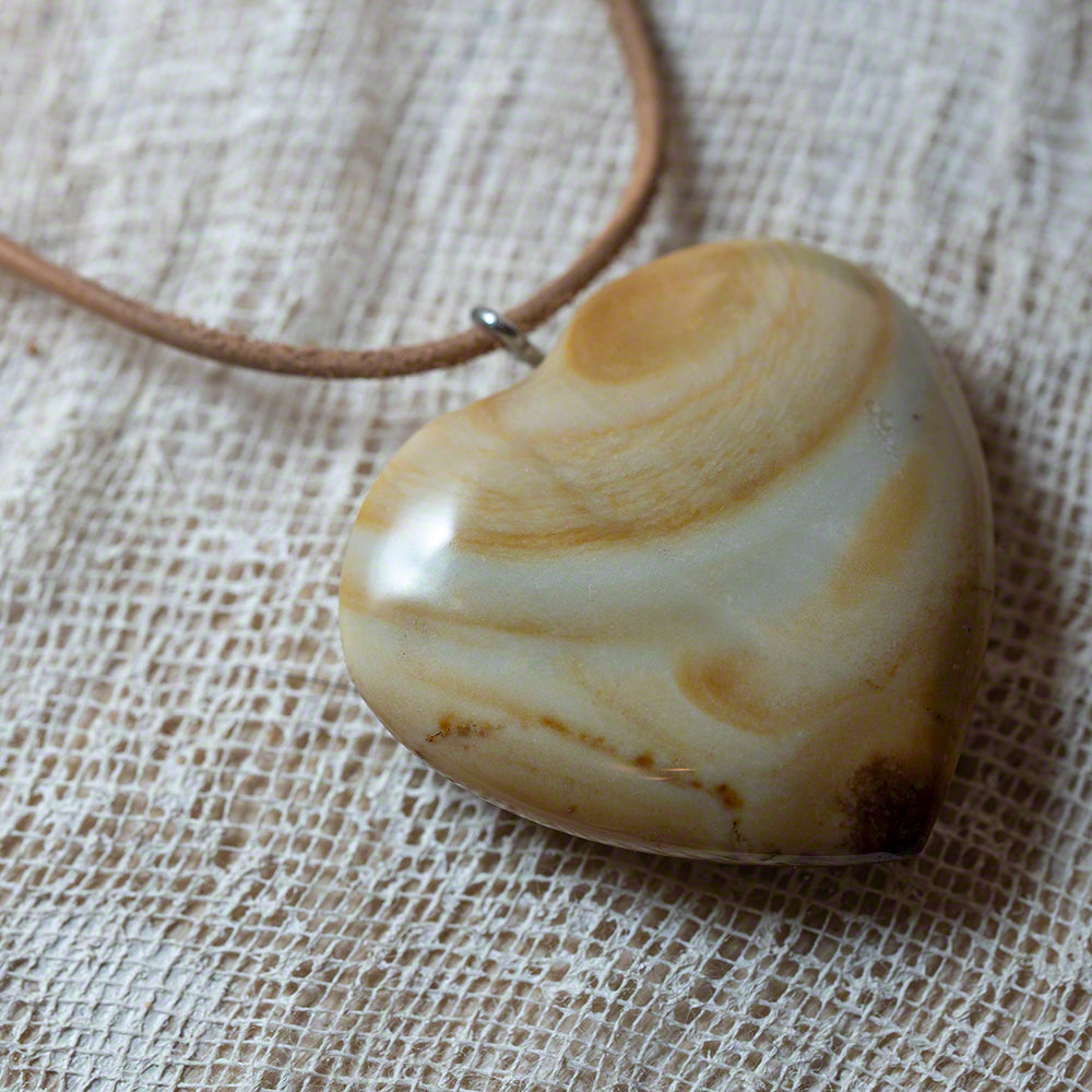 natural stone heart pendant