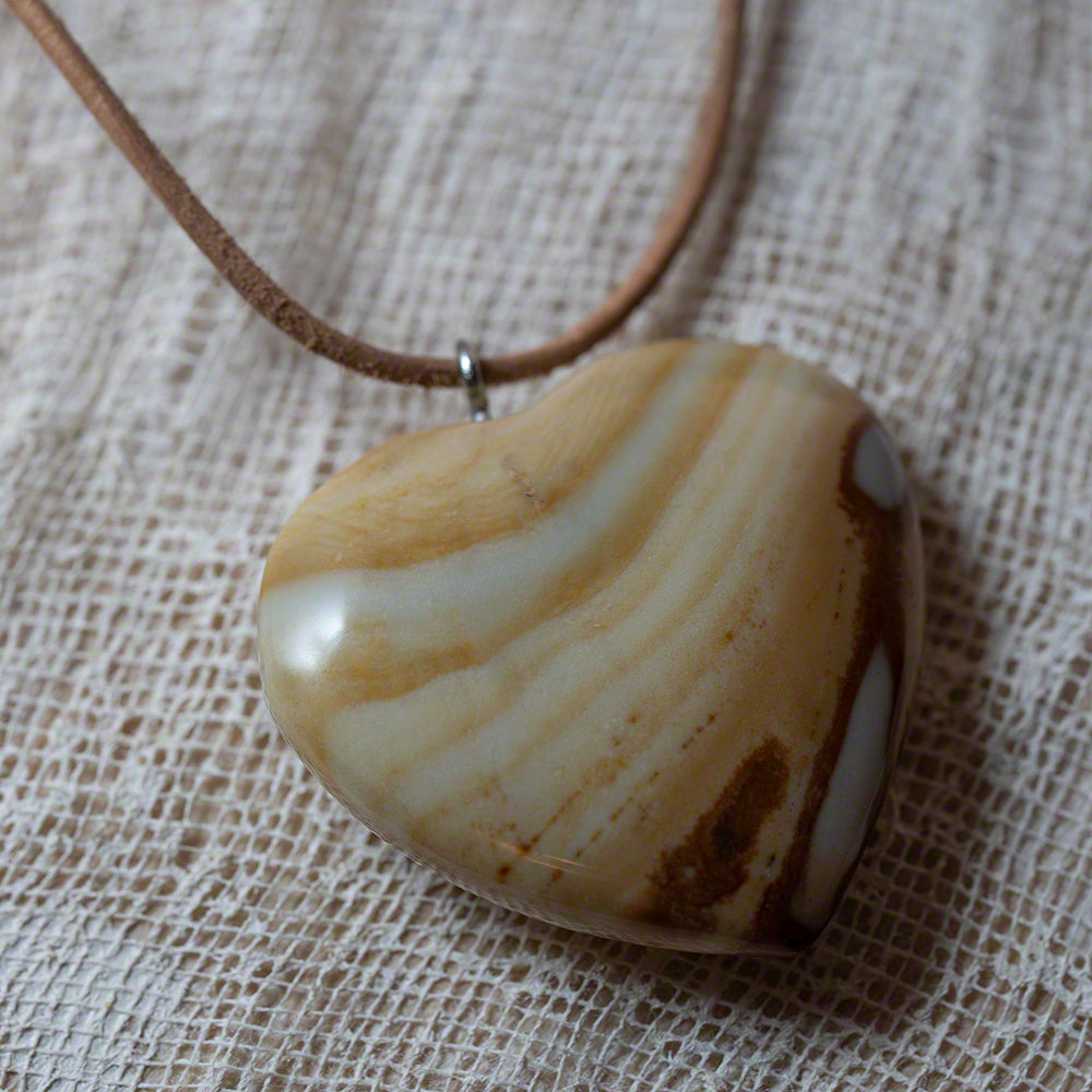 natural stone heart pendant